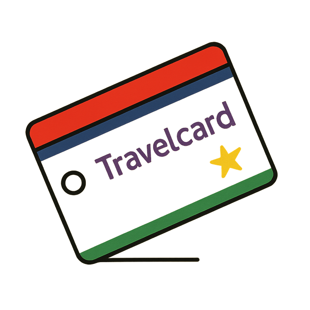 A vintage paper travelcard with a punched hole and a star stamp: your ticket in